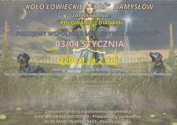 Polowanie Dian integracyjne, ze zwyżek, obwód 13 - 3/4 stycznia 2026